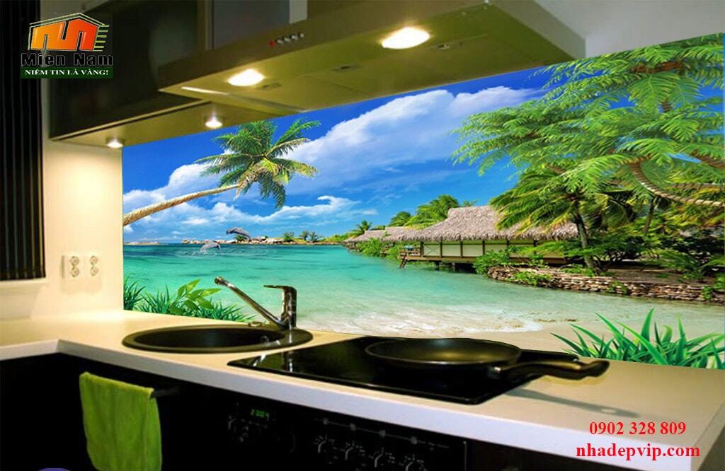 Tranh gạch 3d phong cảnh bãi biển Tranh gạch 3d phong cảnh bãi biển
