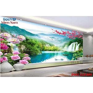 Tranh gạch 3d phòng khách STM220