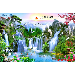 Tranh gạch 3d phòng khách STM235