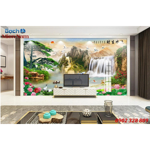 Tranh gạch 3d phòng khách STM239