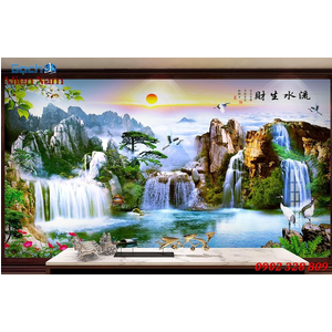 Tranh gạch 3d phòng khách STM242
