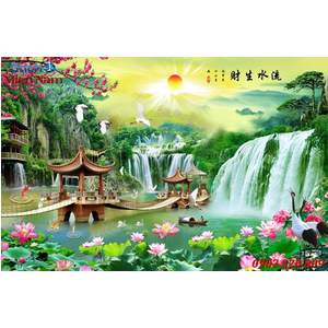 Tranh gạch 3d phòng khách STM244