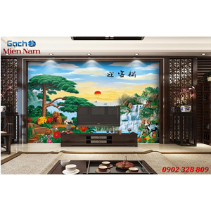 Tranh gạch 3d phòng khách STM245