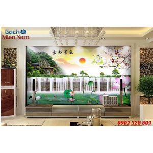 Tranh gạch 3d phòng khách STM250