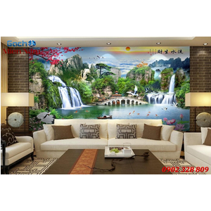 Tranh gạch men 3d sơn thủy STM87