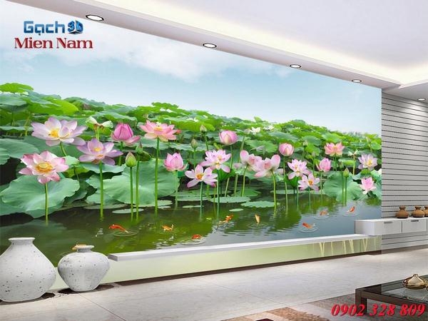 Tranh gạch men ốp tường phòng khách