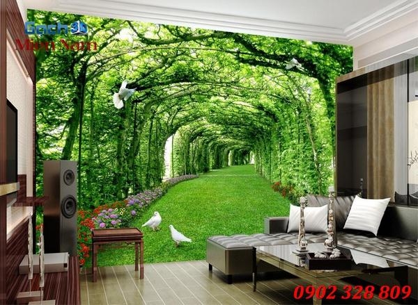 Tranh gạch men ốp tường phòng khách