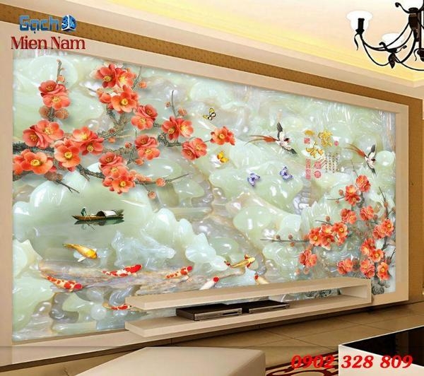 Gạch tranh 5D ốp tường nhà bếp tạo không gian ấn tượng cho việc nội trợ 