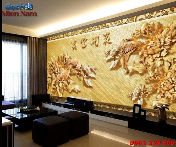 Gạch tranh 5D ốp tường nhà bếp tạo không gian ấn tượng cho việc nội trợ 