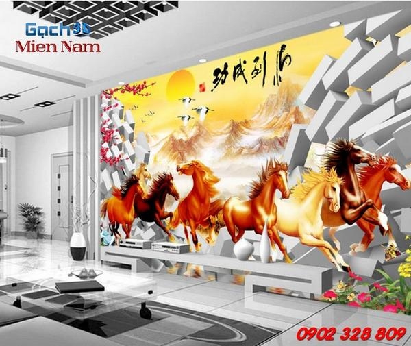 Gạch tranh 5D ốp tường nhà bếp tạo không gian ấn tượng cho việc nội trợ 