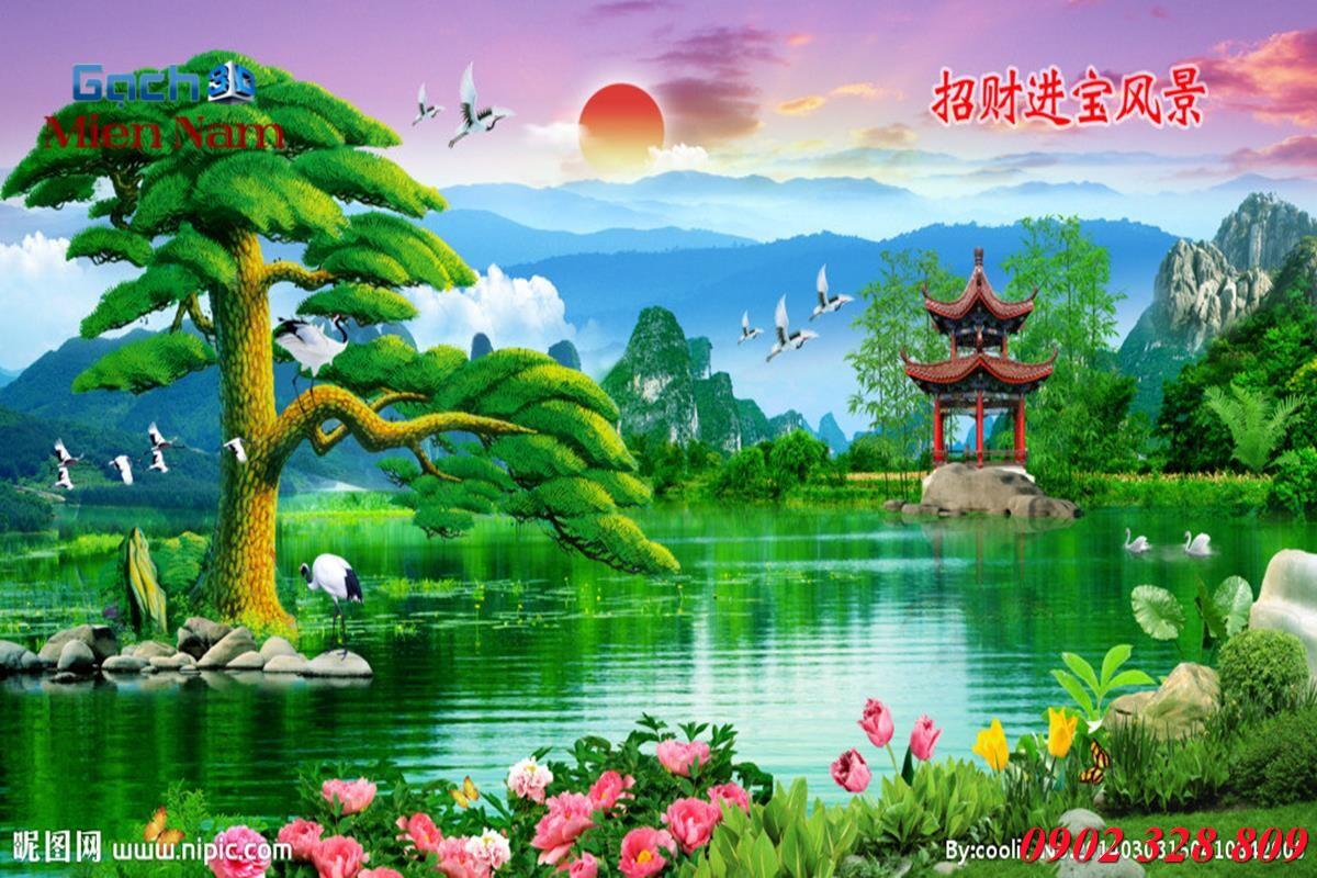 Tranh kính 3d phòng khách quen thuộc với mọi người