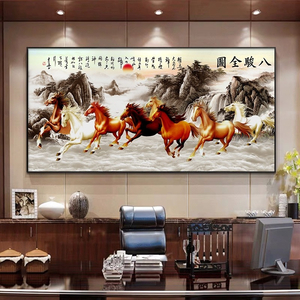 Tranh mã đáo thành công tráng gương in trên PVC