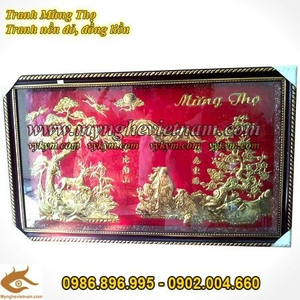 Tranh Mừng Thọ đồng liền, tranh mừng ông bà, mừng thượng thọ, tranh tùng hạc