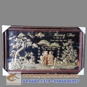 Tranh Mừng Thọ đồng liền, tranh mừng ông bà, mừng thượng thọ, tranh tùng hạc