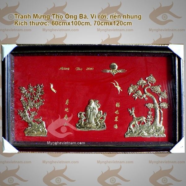 Tranh mừng thọ Ông Bà Cha Mẹ, quà mừng thọ chúc thọ tranh đồng