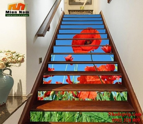 tranh ốp bậc cầu thang