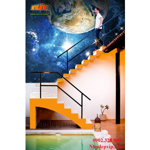 Tranh ốp tường 3D cầu thang CT192