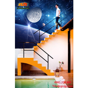 Tranh ốp tường 3D cầu thang CT193