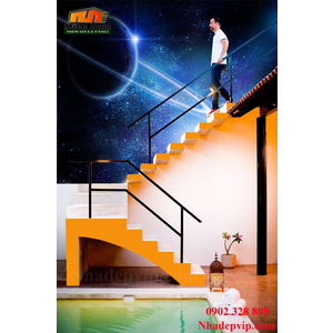 Tranh ốp tường 3D cầu thang CT194