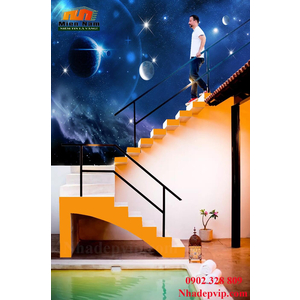 Tranh ốp tường 3D cầu thang CT195