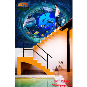 Tranh ốp tường 3D cầu thang CT197