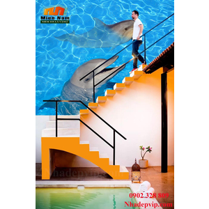 Tranh ốp tường 3D cầu thang CT201