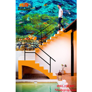 Tranh ốp tường 3D cầu thang CT202