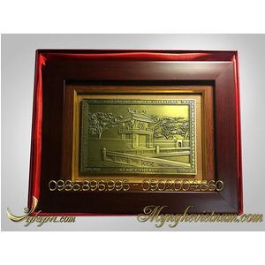 Tranh quà tặng Khuê Văn Các bằng đồng 20x26cm