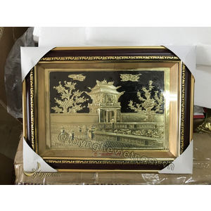 Tranh quà tặng khuê văn các bằng đồng vàng 30 x 40cm