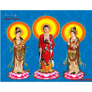 Tranh tam thế phật đẹp HP147