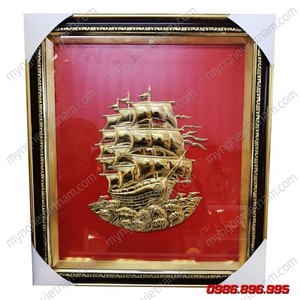 Tranh thuyền buồm mạ vàng 24k cao cấp