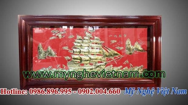 Tranh thuyền buồm, tranh đồng thuận buồm xuôi gió 75x150cm