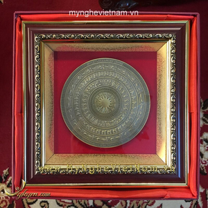 Tranh mặt trống đồng 25x25cm