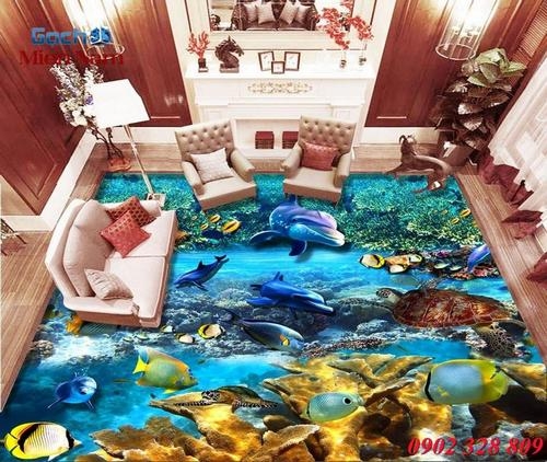 Tranh gạch 3D hồ cá