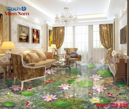 Tranh gạch 3D hồ cá