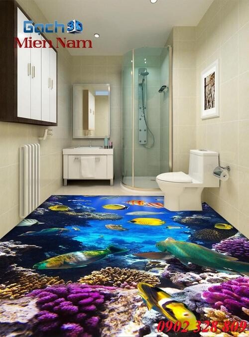 Tranh gạch 3D hồ cá