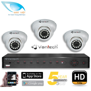 Trọn bộ 3 Camera hồng ngoại HD Vantech