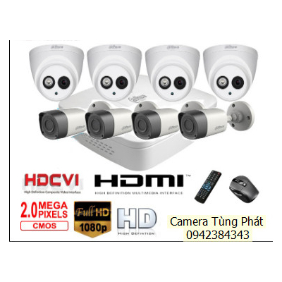 TRỌN BỘ 8 CAMERA DAHUA HD 1.0MP