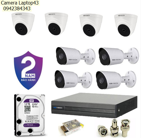 TRỌN BỘ 8 CAMERA KBVISION 1.0 MP