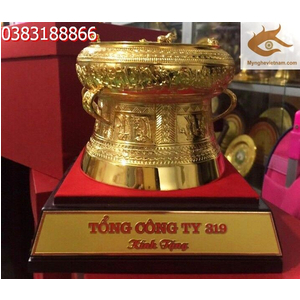 Trồng đồng mạ vàng 24k,quà tặng cao cấp 12cm