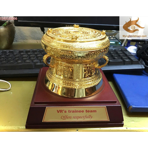 Trống đồng mạ vàng dk 12cm quà tặng hot nhất hiện nay