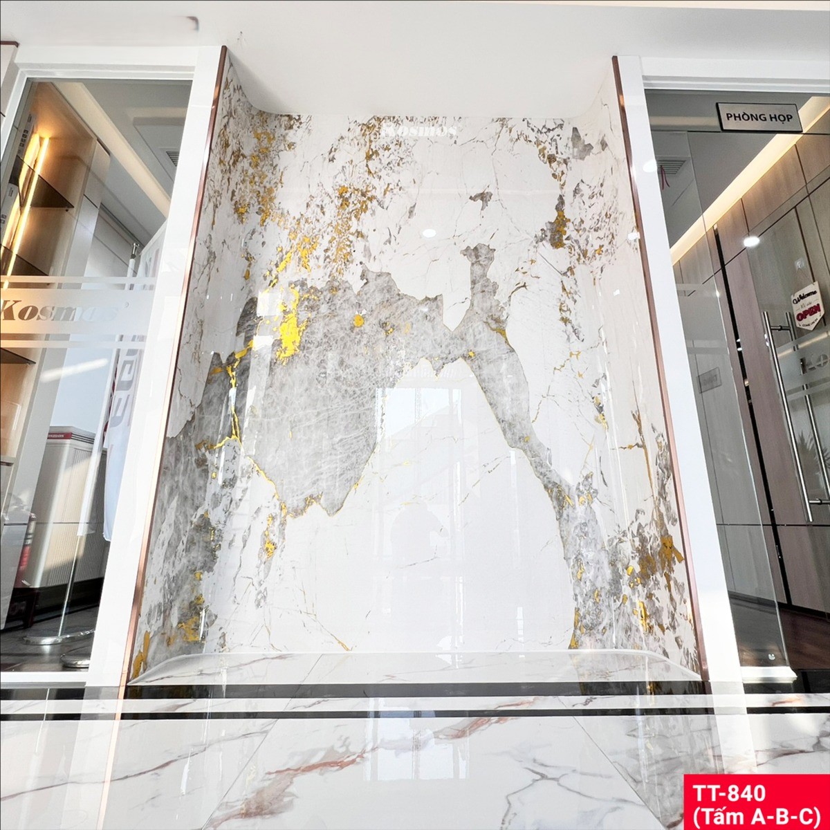 Tấm ốp sợi than tre  Parado dát vàng- VÂN ĐÁ PET TT840