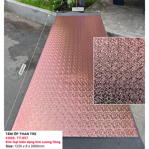 KOS-Tấm ốp sợi than tre BIẾN DẠNG KIM LOẠI 8mm
