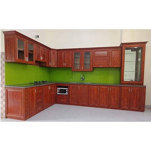 Tủ bếp nhôm giả gỗ