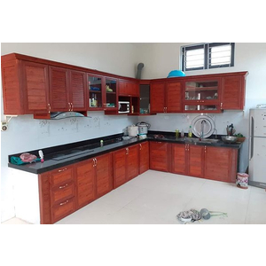 Tủ bếp nhôm giả gỗ