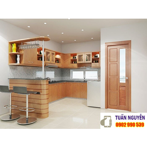 TỦ BẾP GỖ XOAN ĐÀO CÓ QUẦY BAR