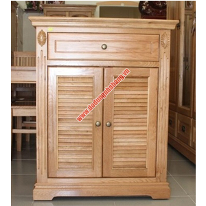 TỦ GIÀY DÉP GỖ SỒI 2 CÁNH MÀU GỖ TỰ NHIÊN