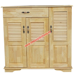 TỦ GIÀY DÉP NỬA LÀ SÁCH 3 CÁNH MÀU GỖ TỰ NHIÊN
