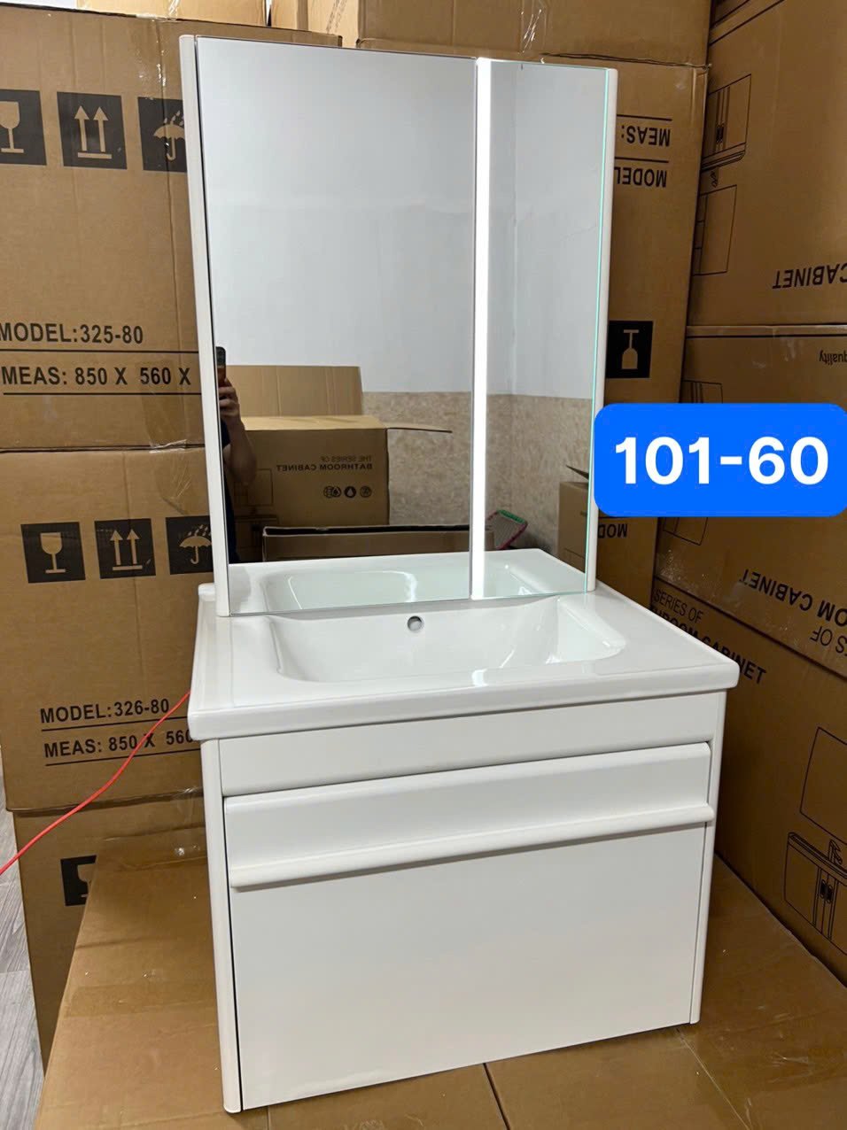 Tủ chậu Lavabo hợp kim nhôm + cacbon 101-60
