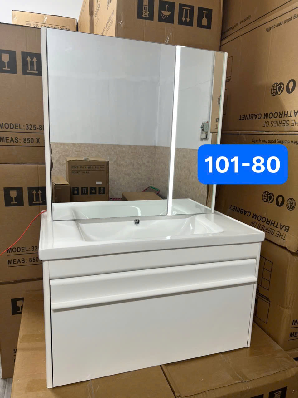 Tủ chậu Lavabo hợp kim nhôm + cacbon 101-80